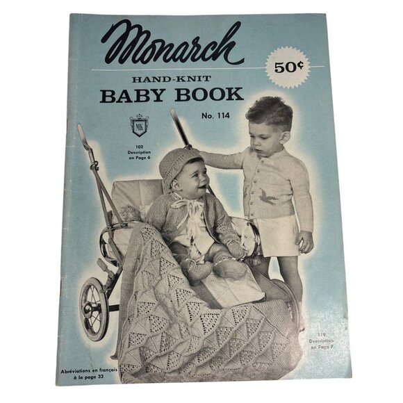 Monarch Knitting Baby Pattern Book No.114 Boys Girls - Picture 1 of 8